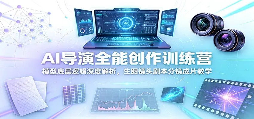 AI导演全能创作训练营：模型底层逻辑深度解析，生图镜头剧本分镜成片教学-创客联盟