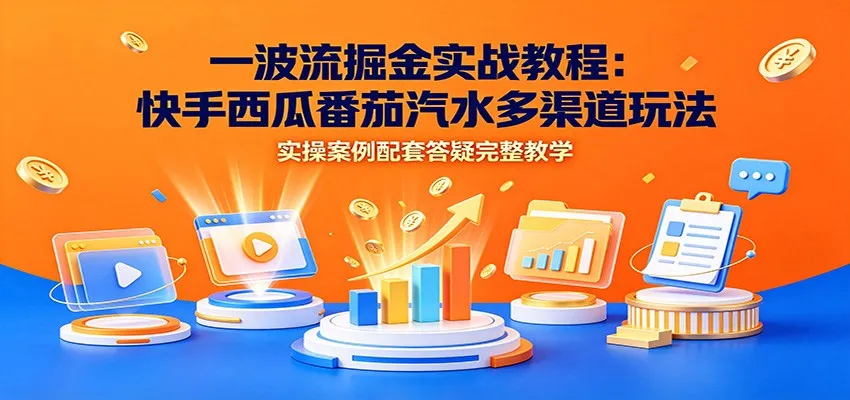 一波流掘金实战教程：快手西瓜番茄汽水多渠道玩法，实操案例配套答疑完整教学-创客联盟