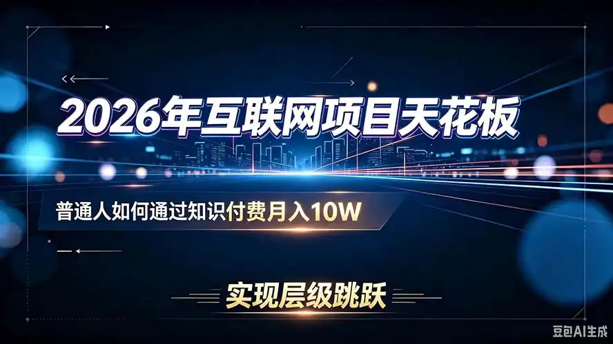 2026年互联网项目天花板：普通人如何通过知识付费月入10W，实现层级跳跃-创客联盟