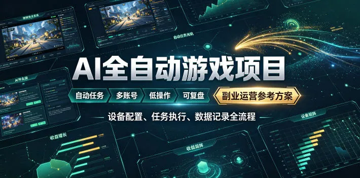 AI全自动游戏躺賺副业：日入几百，稳定运行三年的项目！【揭秘】-创客联盟