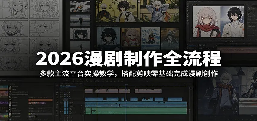 2026漫剧制作全流程：多款主流平台实操教学，搭配剪映零基础完成漫剧创作-云网创