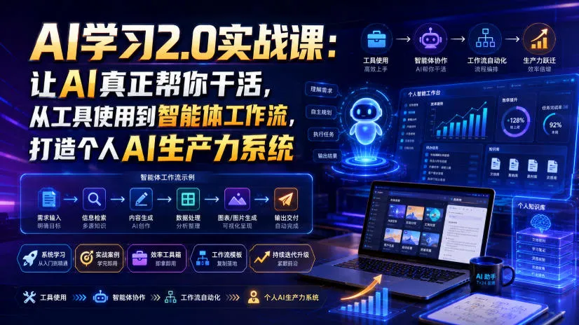 AI学习2.0实战课：让AI真正帮你干活，从工具使用到智能体工作流，打造个人AI生产力系统-创客联盟